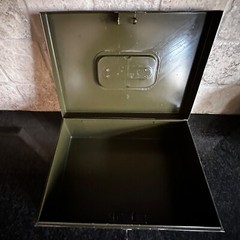 Vintage ASCO Art Steel Co Green Metal Lock Box New York USA vtg – WITH 2 KEYS