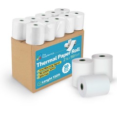 (50 Rolls) Thermal Receipt – 2 1/4″ x 150ft Long – White, Smooth, Biodegradable
