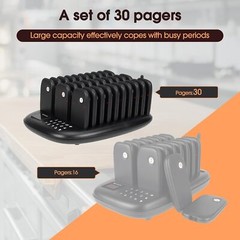 TD175P Pagers for Restaurants, Restaurant Pager System Buzzers, Set with Vibrati