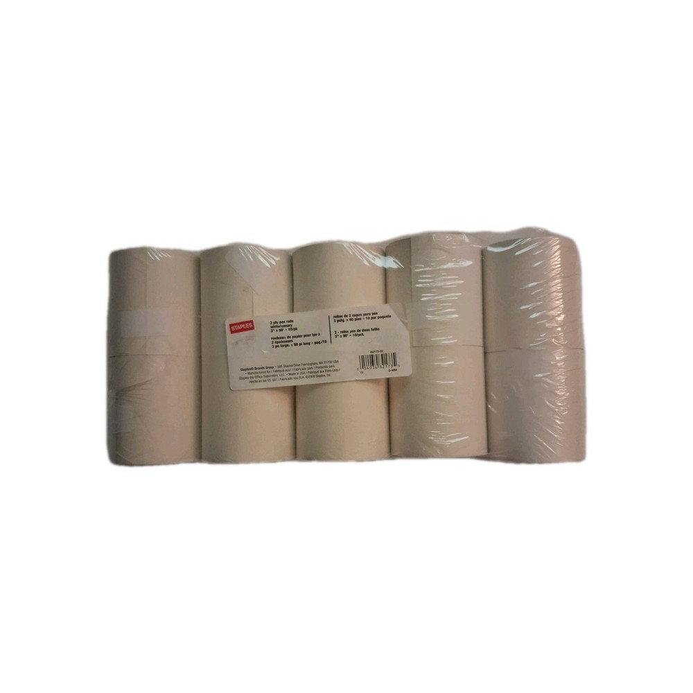 10-Pk Point Plus 3″ x 90′ Carbonless 2-Ply Cash Register POS Paper Roll Tape New