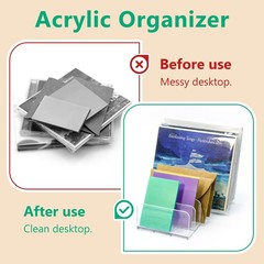 2 Packs Acrylic Organizer Plastic Desk Cash Tray,7 Section Divided Vanity Org…