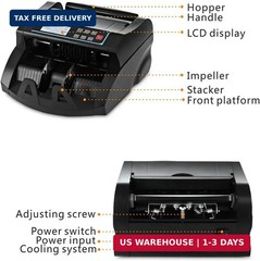 Money Counter Machine Count Value for US Dollar only,UV/MG/MT/IR/DD Detection Bi
