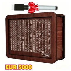 $10000 Money Saving Challenge Box Cash Vault Wooden Savings Box Cash Saver w/pen