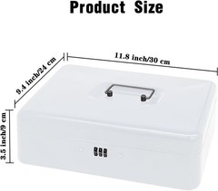 Steel Cash Box with Key Lock, Metal Small Money Organizer with Money Tray,Cas…