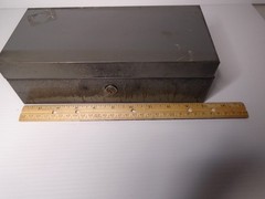 Vintage Gray Metal ASCO STEELMASTER Bond Box 10″ x 4 1/2″ x 3″ – No Key