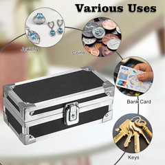 Cash Box with Lock, Aluminium Alloy Money Box for Cash Lockable Money