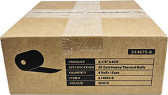 (8 Rolls) 2 1/4″ X 675′ Heavy Weight ATM Paper Rolls, 8 Rolls/Case, 80 GSM BPA F