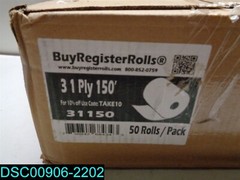 QTY=50: BUYREGISTERROLLS 31150 3″ 1-Ply x 150′ 76mm Width x 2.85 Inches Diameter