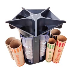 Change Sorter Tube Coin Counter with Coin Wrappers, 5-in-1 Coin Sorter Change…