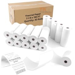 Cash Register Paper 30 Rolls, 3.125″ x 190′, Top Quality
