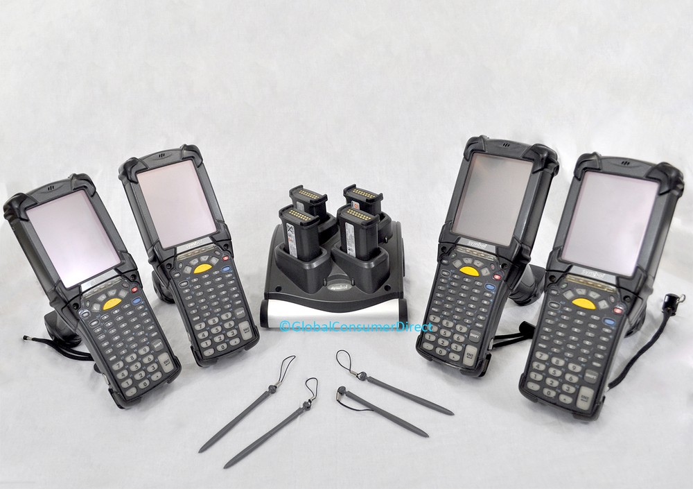 LOT of 4x Symbol Motorola MC9090G MC9090-GF0HBEGA2WR CE Barcode Scanner +CHARGER