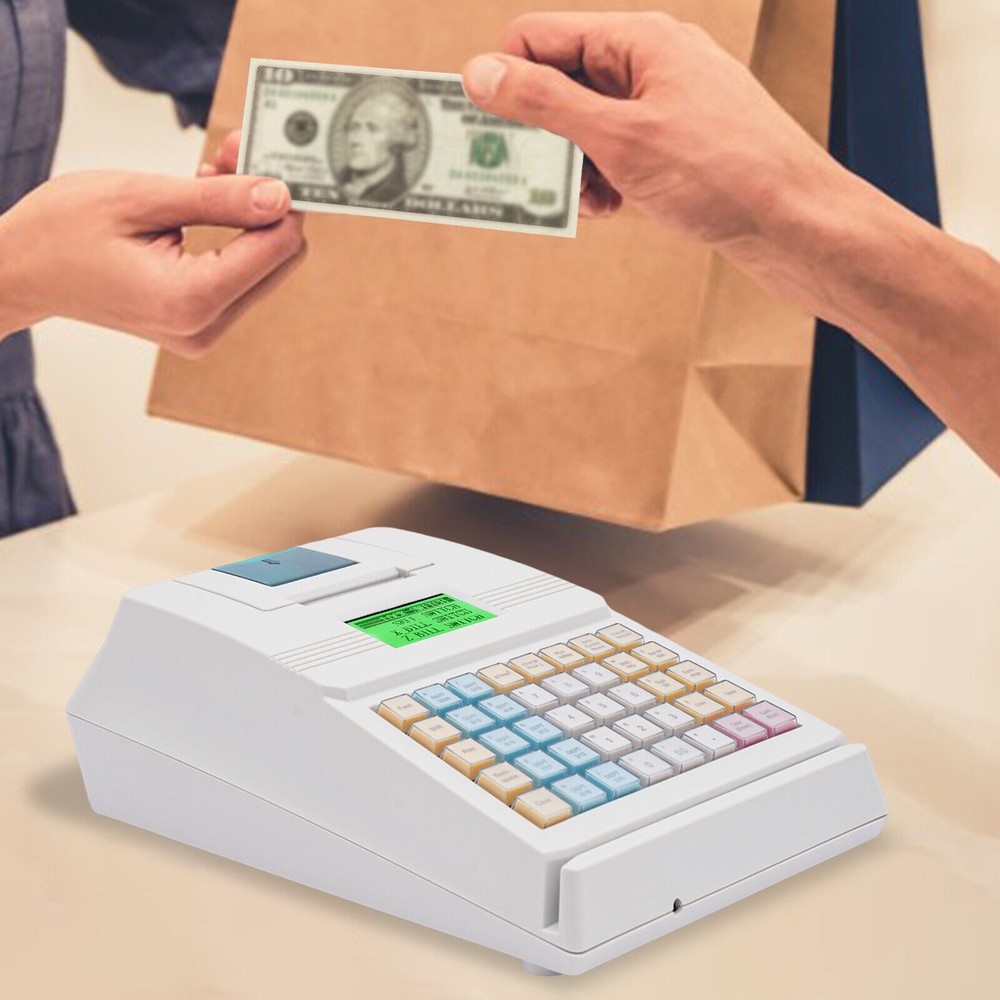 Electronic Cash Register, 40 Keys Raised Keyboard, ECRs Complete POS Cash System