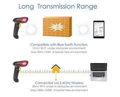 NETUM 2D Barcode Scanner Compatible 2.4G Wireless & Bluetooth USB 1D NT-1228BL