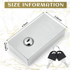 1 Pack Metal Box for Gamblers Pocket Sized Winner Bank Casino Cash Box with 2 Ke