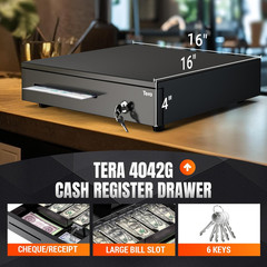 16″ Cash Register Drawer with 6 Bill & 4 Coin Tray for POS Systems