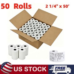 50 Rolls 2 1/4 x 50′ Thermal Paper Credit Card & Cash Register POS Receipt Paper