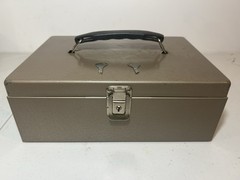 Vintage Rockaway Metal Cash Lock Box Inwood NY Excellent Condition 2 Keys Works