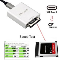 USB 3.1 Gen 2 CF Express Type B Card Reader + USB C Data Cable, 10Gbps Speed