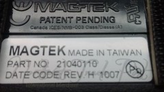 MagTek USB Credit Card Reader Part No. 21040110 Keyboard Emulation Track I/II