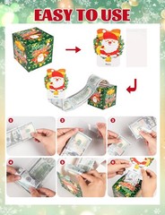 Christmas Money Box For Cash Gift Pull DIY Holiday Surprise Holder 4 PK Set