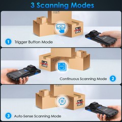 2D Wireless Bluetooth Barcode Scanner, Phone Back Clip for iPhone,Android, iOS