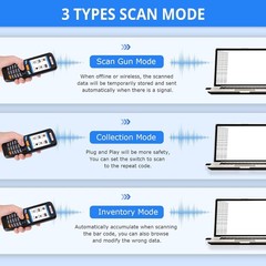 1D 2D Portable Inventory Scanner,JRHC Collector Counter 2.4G Wireless