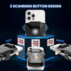 Eyoyo Bluetooth QR Code Scanner 1D 2D Wireless Back Clip UPC Barcode Reader