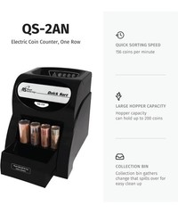 Royal Sovereign QS-2AN 1 Quick Sort Electric Coin Sorter w/Anti-Jam Technology
