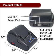 Thermal Receipt Printer bluetooth for Skip the Dish 58mm paper size