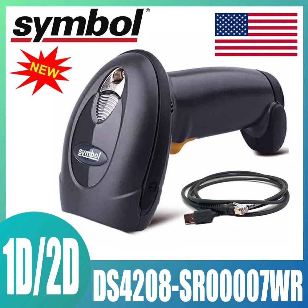 Symbol DS4208-SR00007WR 1D 2D Laser Imager Barcode Scanner Reader USB Kit USA