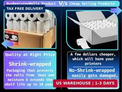 (50 Rolls) 3 1/8 x 230 Thermal Paper Receipt Rolls (55 GSM Premium Quality Germa