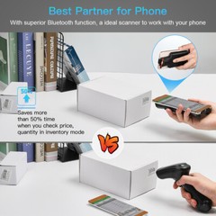 Eyoyo 2D Barcode Scanner Wireless Bluetooth Back Clip Reader for Android Phone
