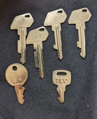 TEC Cash Register Keys – Set of 6 – S, SET, REG, MA, 21N, 205 5L11 series