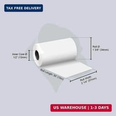 Gorilla Supply Thermal Paper Receipt Roll 2-1/4″ x 50′ BPA Free 50 Rolls