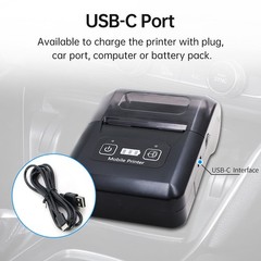 BISOFICE 58mm Portable Thermal Printer 2 Inch Wireless BT USB For IOS