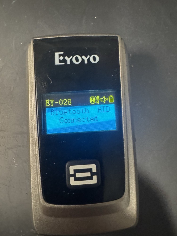 Eyoyo 1D Laser Mini Bluetooth Wireless Barcode Scanner LCD Display Used