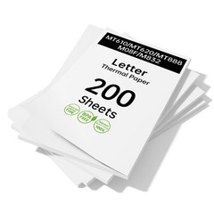 Thermal Printer Paper, 200 Sheets US Letter 8.5 x 11 Inch, BPA Free Inkless T…