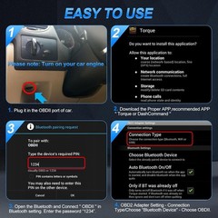 OBD2 Bluetooth Scanner for iPhone iOS Android Windows Car Code Reader Enhanced A