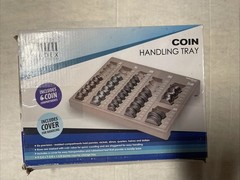 Nadex Coin Counter Handling Tray With Lid 6 Compartment Coin Sorter Teller (B7)