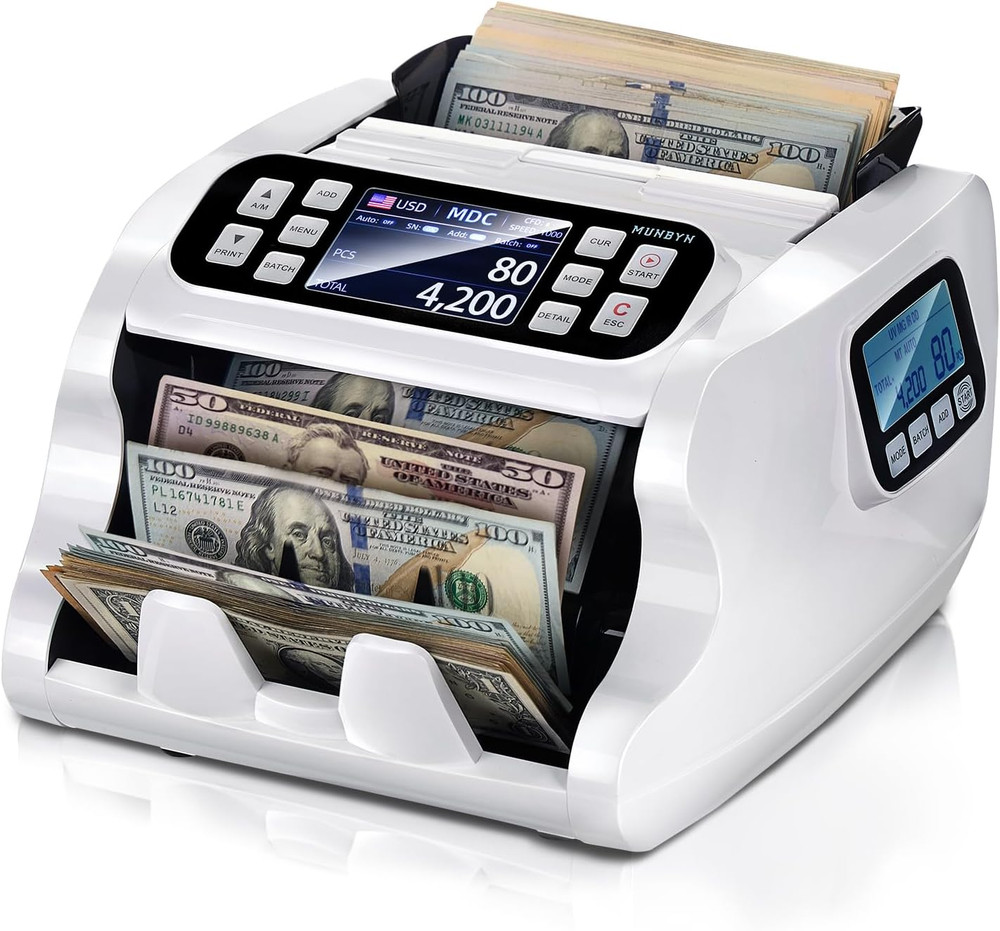 IMC22 Money Counter Machine Mixed Denomination, Dual-Display, CIS/UV/IR/MG Count