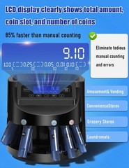 Coin Counter and Dollar Coin sorter with LCD Display, 300-coin Capacity, Supp…