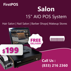 15” Touchscreen POS Cash Register Till System Salon Makeup Stores Beauty & Spa