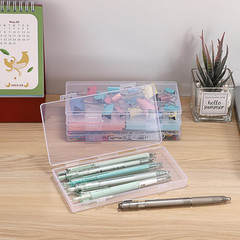 4 Pack Plastic Money Organizer Clear Cash Box with Lid Flat Money Saving Holder