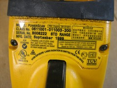 PSC PowerScan Laser Barcode Scanner w/ RS-232 0611001-011003-200