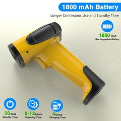 2.4GHz Wireless Bluetooth Handheld 1D 2D Barcode Scanner USB Laser Gun Retail