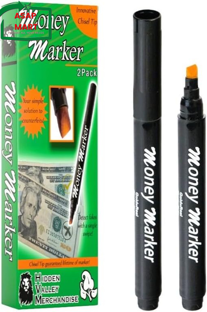Money Marker (2 Counterfeit Pens) – Counterfeit Bill Detector Pen with Upgraded