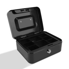 7.87″x 6.30″x 3.54″ Medium Cash Box with Combination Lock and Slot, Double La…