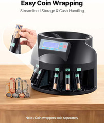 USD Coin Counter & Coin Sorters with LCD Display, Coin Sorter Machine for USD Co