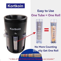 Automatic Coin Sorter 5 in 1 Coin Counter Machine with Coin Wrappers Included