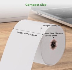 Thermal Paper 3 1/8 X 230Ft, 10 Rolls Receipt Paper Work for Star Micronics TSP1